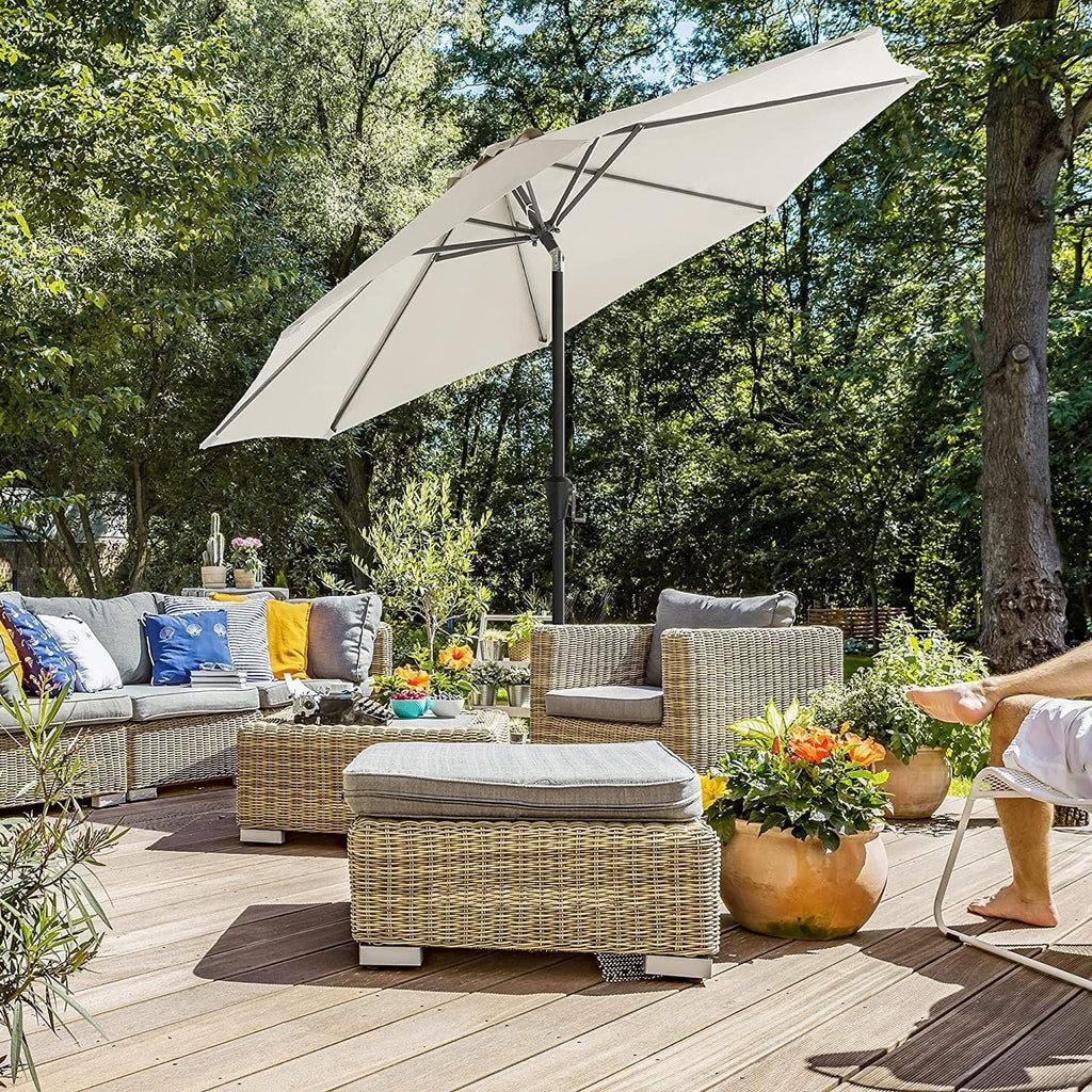 Parasol - Garden Parasol - Ø 270 cm - Tiltable - Med Crank - Beige