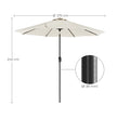 Trädgårdsparasoll – Tiltbar med vev – Ø 270 cm – Beige