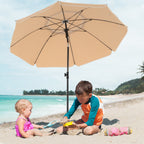Parasol - Ø 200 cm - Octagonal - Tiltable with Crank - Taupe
