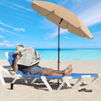 Parasol - Ø 200 cm - Octagonal - Tiltable with Crank - Taupe