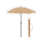 Parasol - Ø 200 cm - Octagonal - Tiltable with Crank - Taupe