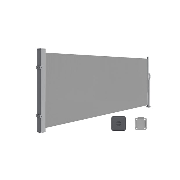 Utdragbar sidomarkis – Vind- och integritetsskydd – Grå