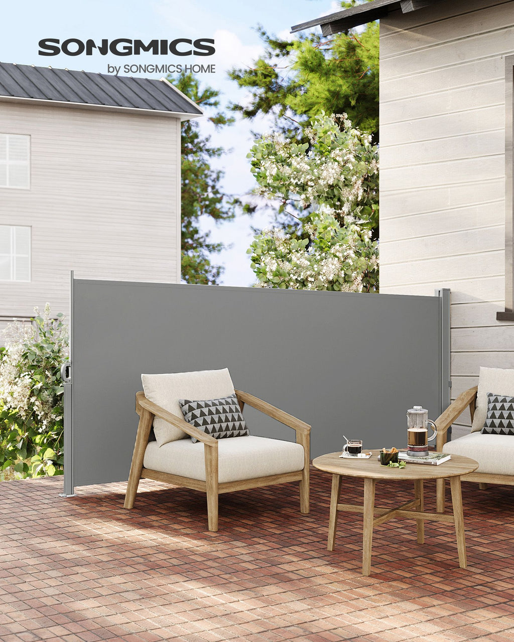 Utdragbar sido tak- 140 x 300 cm- vind- och integritetsskydd