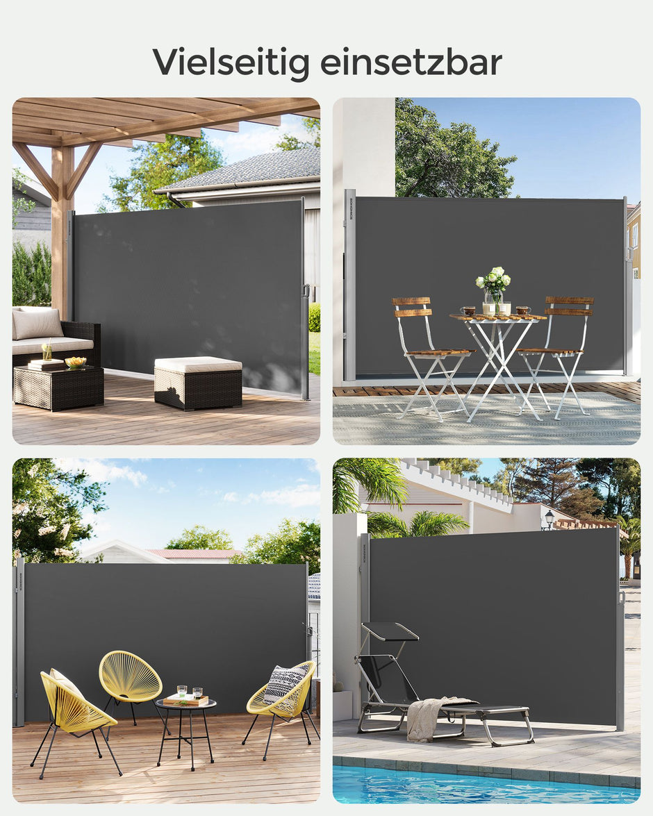 Zijluifel - 160 x 400 cm - Uitschuifbaar - Privacyscherm - Antraciet