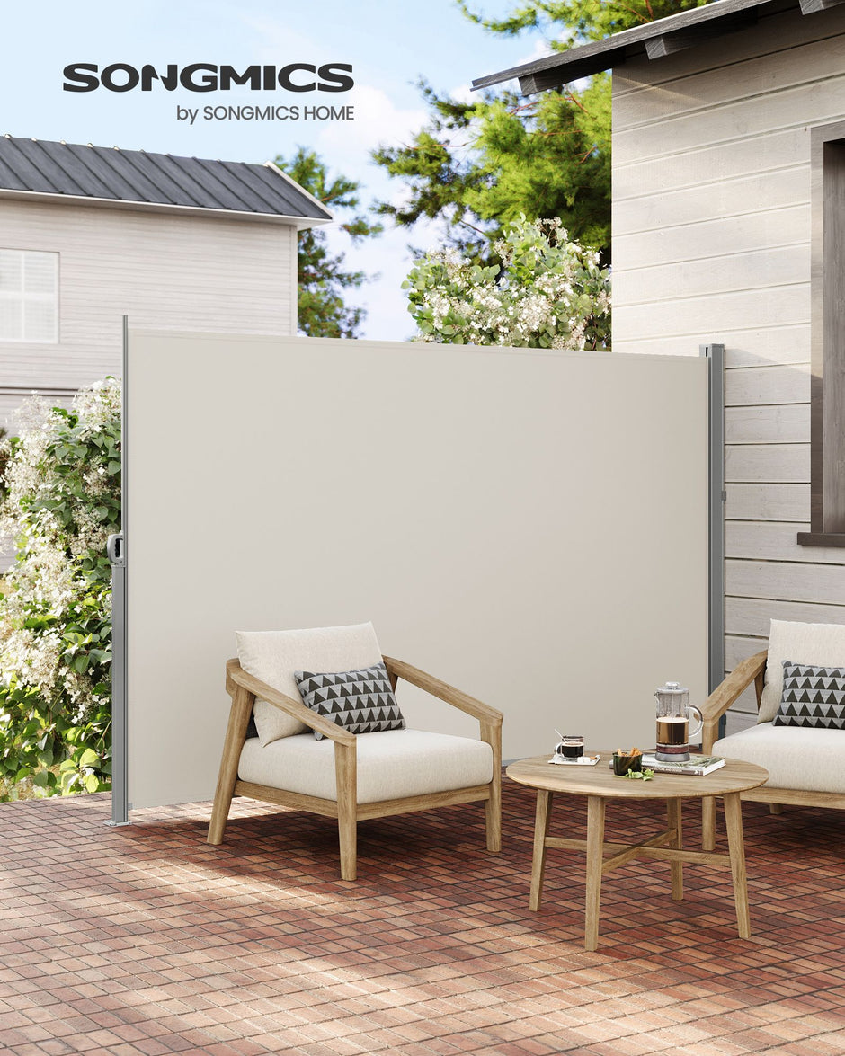 Zijluifel - 180 x 350 cm - Uitschuifbaar - Privacyscherm - Taupe