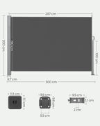 Sidans tak - 200 × 300 cm - Anthracite