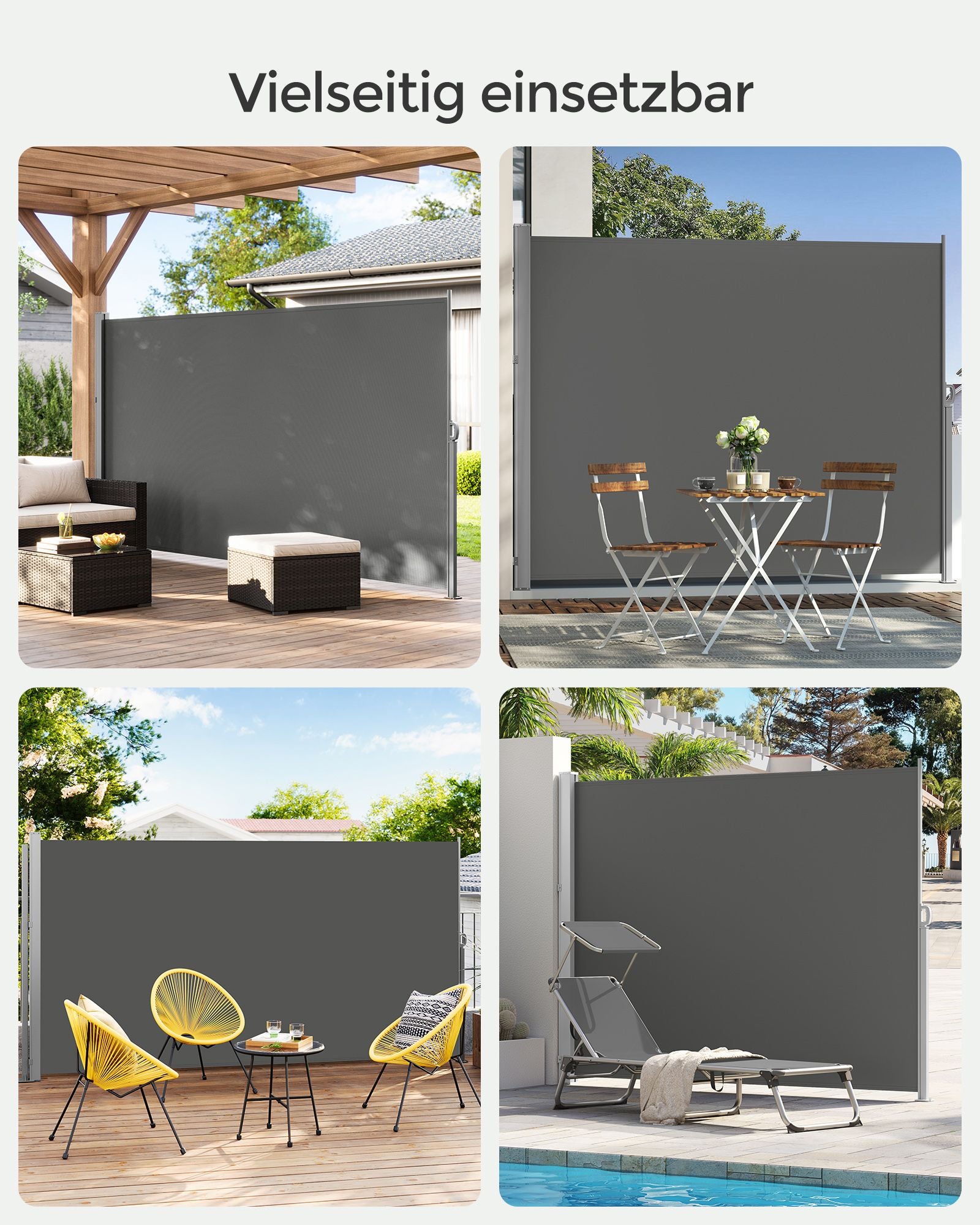 Sidans tak - 200 × 300 cm - Anthracite