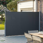 Sidans tak - utdragbar markis - Visa skydd - 200 x 400 cm - svart