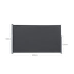 Sidans tak - utdragbar markis - Visa skydd - 200 x 400 cm - svart