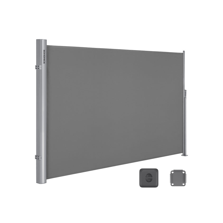 Zijluifel - 200 x 400 cm - Uitschuifbaar - Privacyscherm - Grijs