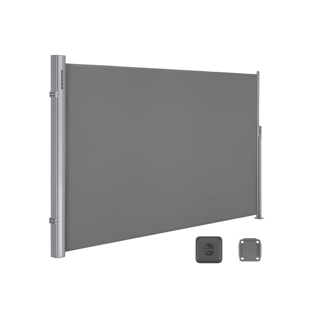 Zijluifel - 200 x 400 cm - Uitschuifbaar - Privacyscherm - Grijs