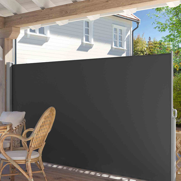 Zijluifel - 160 x 400 cm - uitschuifbaar - roestbestendig - antraciet - 8,1 kg