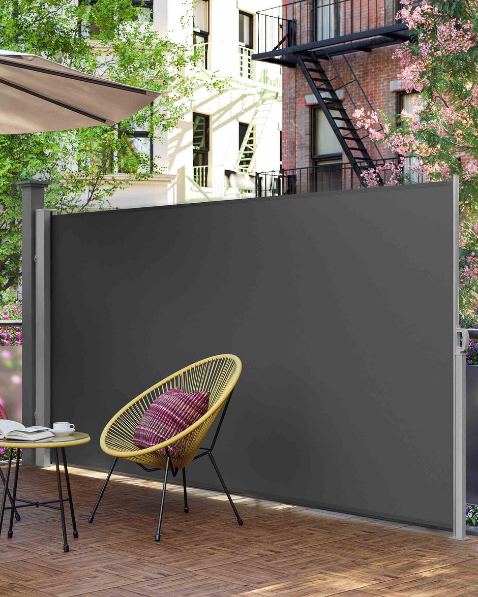 Zijluifel - 160 x 400 cm - uitschuifbaar - roestbestendig - antraciet - 8,1 kg