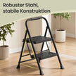 Opvouwbare Trapladder - 2 Treden - Staal - Draagvermogen tot 150 kg - Zwart