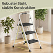 Opvouwbare Trapladder - 3 Treden - Staal - Draagvermogen tot 150 kg - Wit