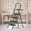 Opvouwbare Trapladder - 4 Treden - Staal - Draagvermogen tot 150 kg - Zwart