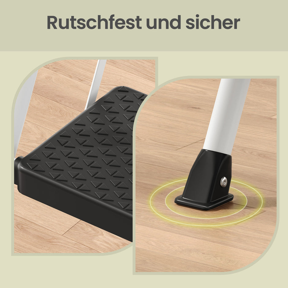 Opvouwbare Trapladder - 4 Treden - Staal - Draagvermogen tot 150 kg - Wit