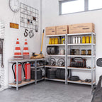 Förvaringsställ - Metallskåp - 875 kg lagerkapacitet - 180 x 90 x 40 cm - silver