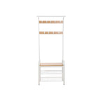 Pälsställ - skosställ med bänk - Industrial - White/Naturel