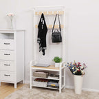 Pälsställ - skosställ med bänk - Industrial - White/Naturel