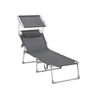 SUNTER - Lounge Bed - Lounger - With Sun Besök - Läggkapacitet på upp till 250 kg - Grå