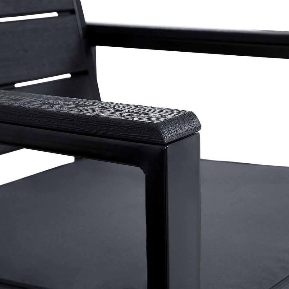 Trädgårdsmöbelset – Bekväma stolar med kuddar – Svart