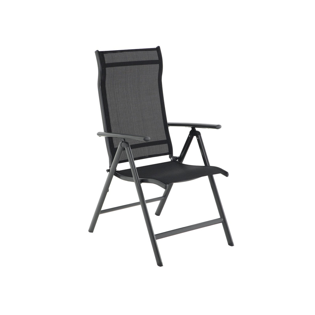 Trädgårdsstolar - Uppsättning av fyra trädgårdsstolar - Foldbar - Aluminium Frame - Svart