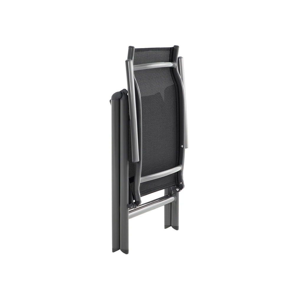 Trädgårdsstolar - Uppsättning av fyra trädgårdsstolar - Foldbar - Aluminium Frame - Svart