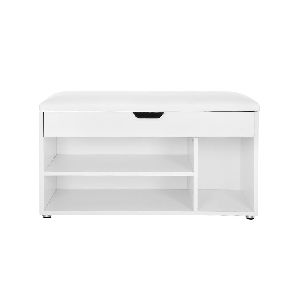 Shoe Bank - med sittdynor - 3 fack - vitt