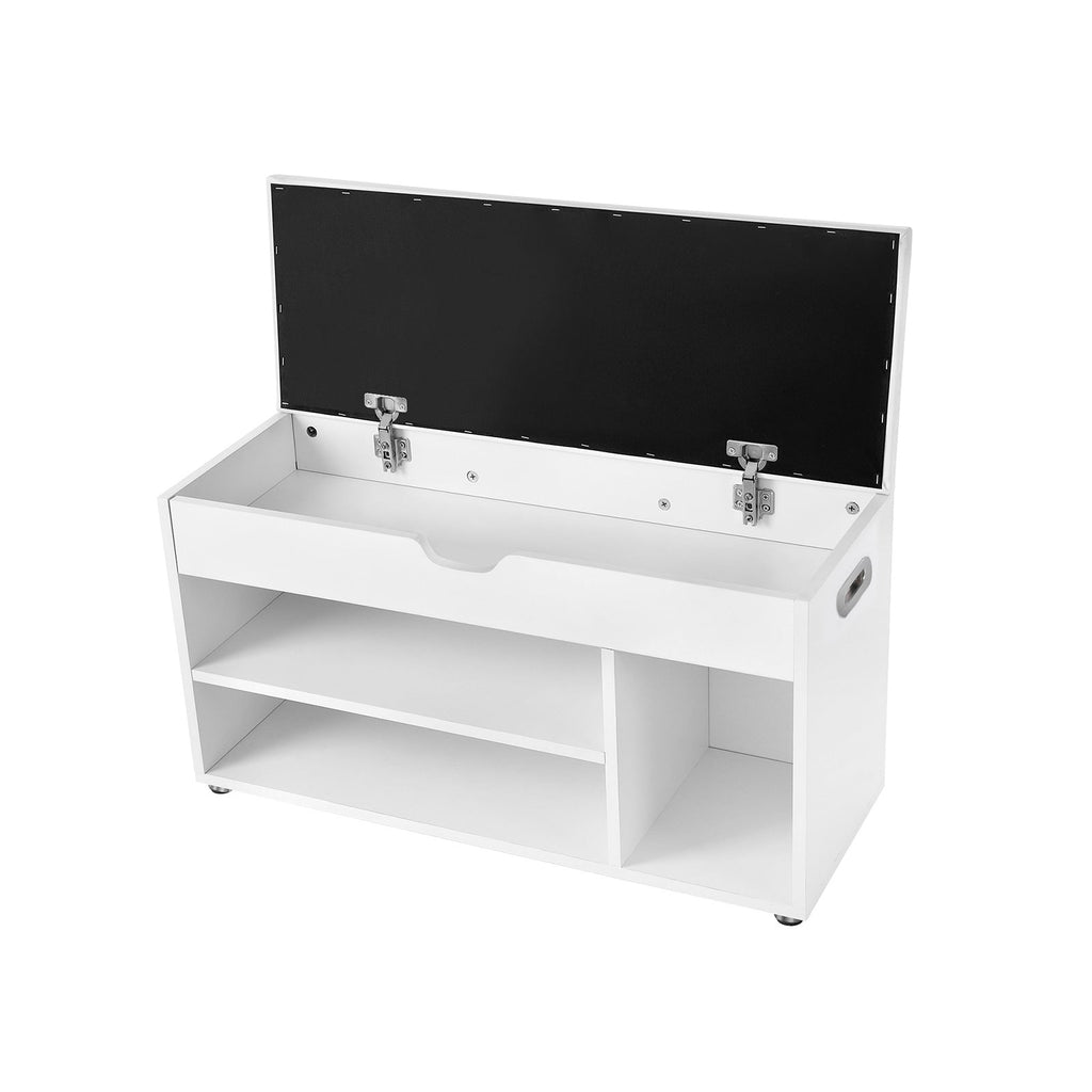 Shoe Bank - med sittdynor - 3 fack - vitt