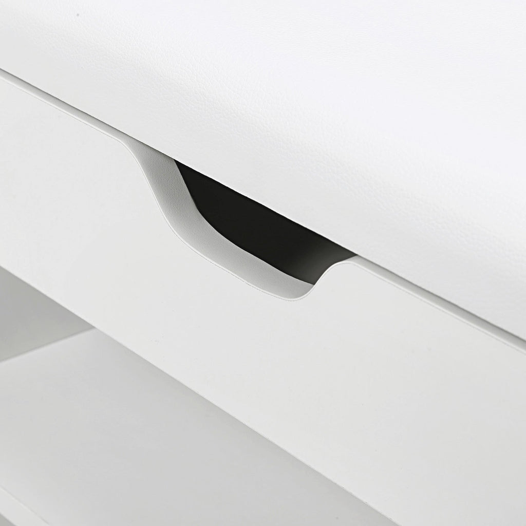 Shoe Bank - med sittdynor - 3 fack - vitt