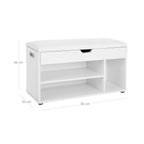 Shoe Bank - med sittdynor - 3 fack - vitt