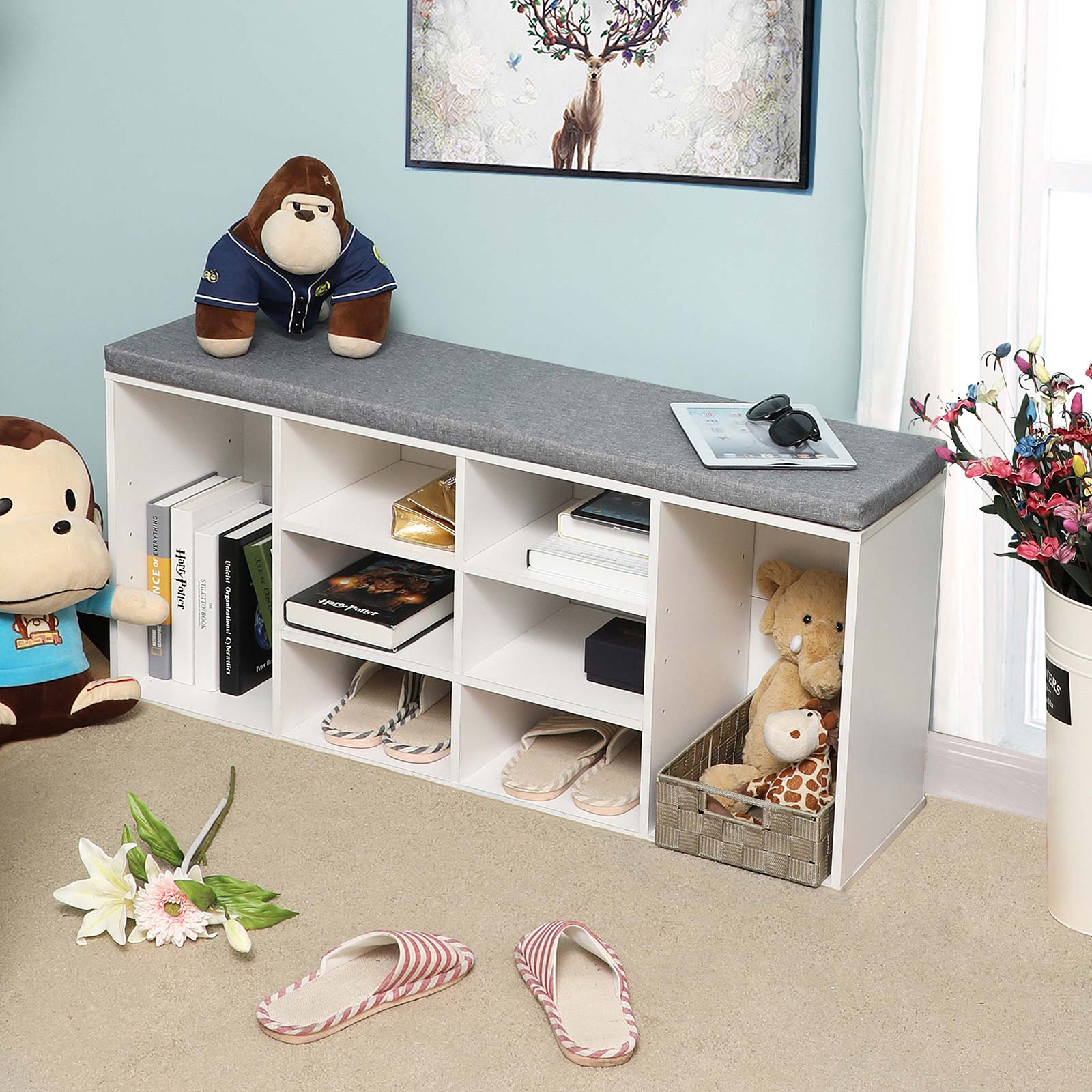 Shoe Bank - 10 fack - soffa - vit