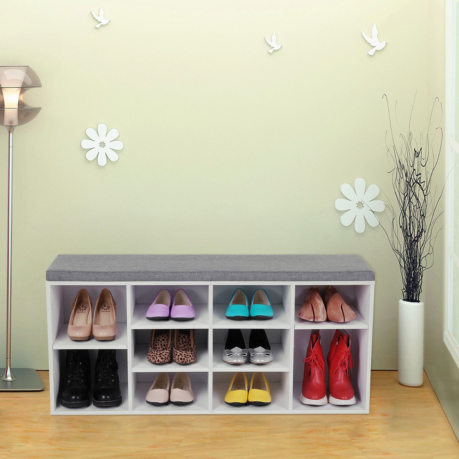 Shoe Bank - 10 fack - soffa - vit
