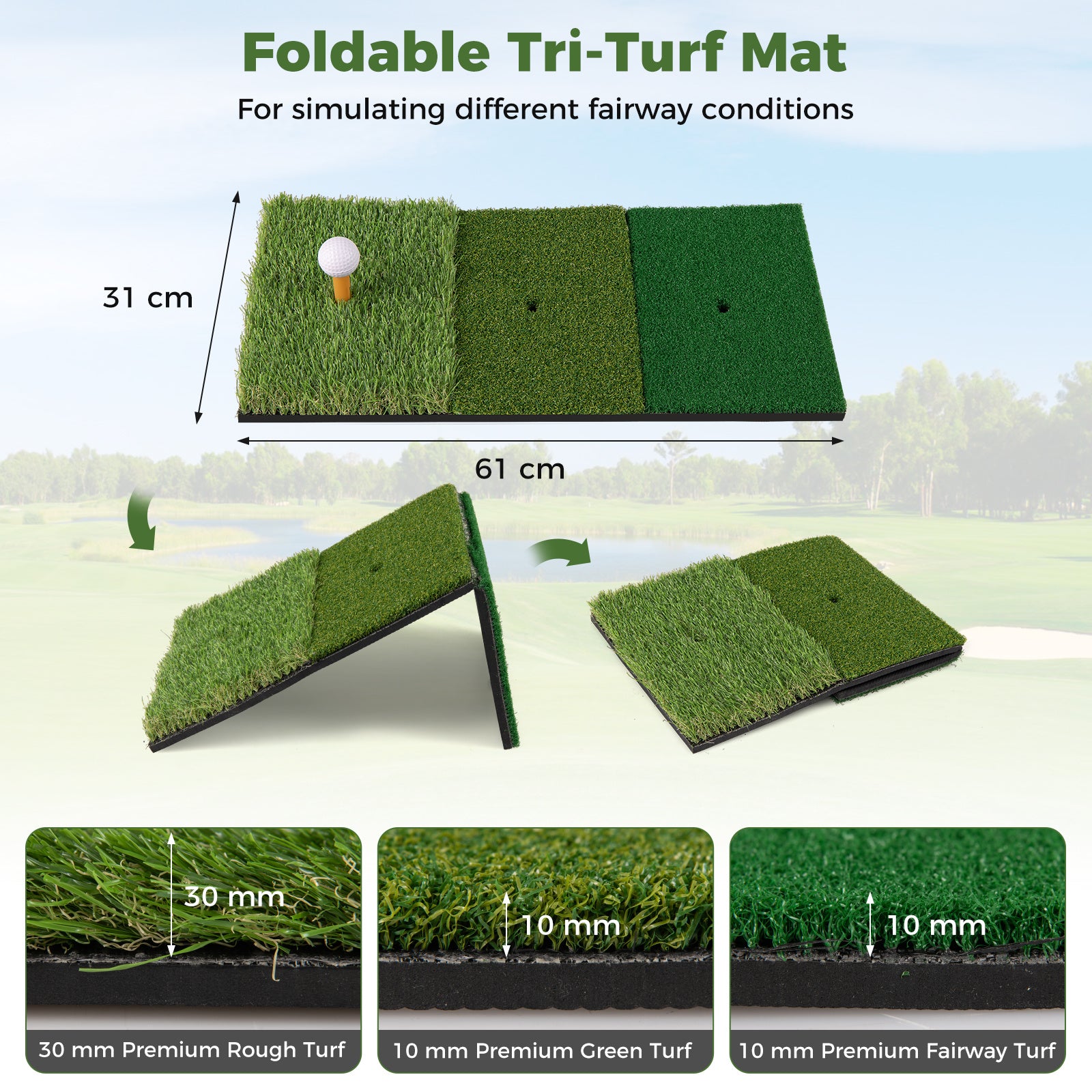 Golfträningsnät – med slagmatta Golfnätset måltavla bollar tee och markankare – 5 314 x 179 x 199 cm – Svart