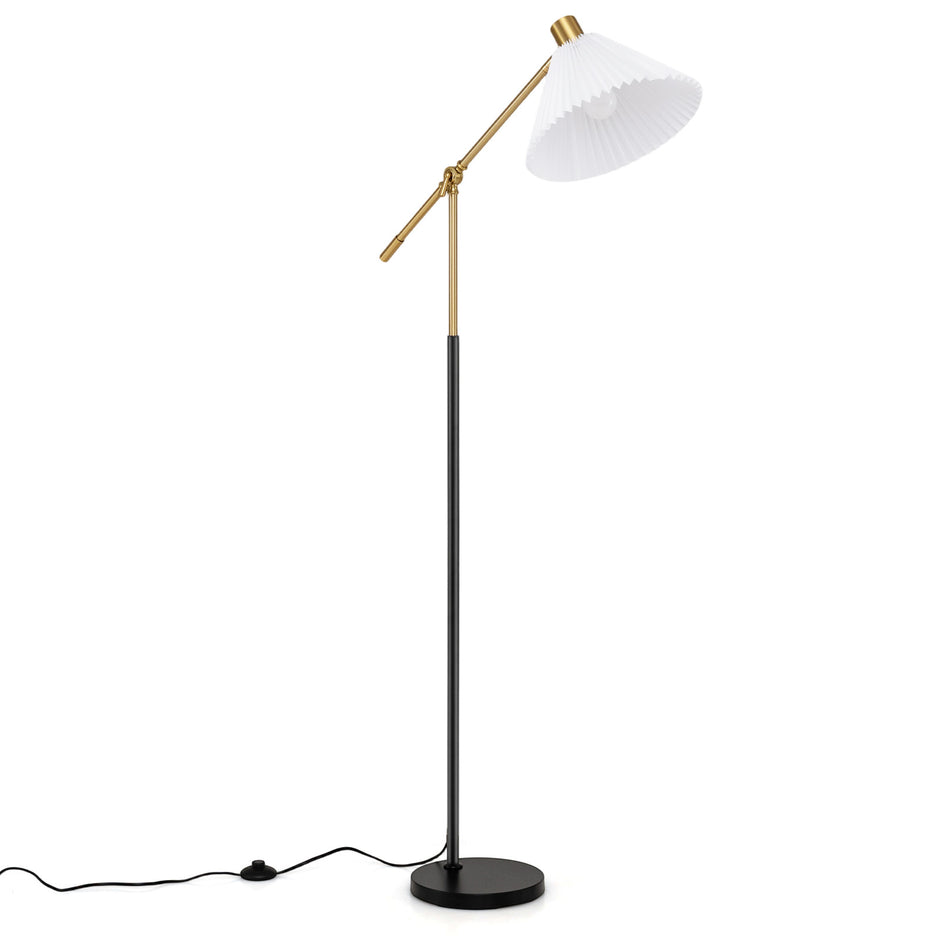 Golvlampa – höjdjusterbar, golvarmatur med vinkel – 157 cm