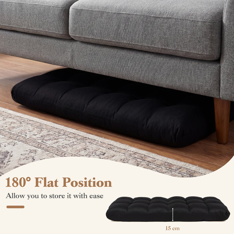 Golvtolv – hopfällbar med justerbar ryggstöd och liggfunktion – 61 x 54 x 56 cm