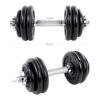 Halkerset - gjutjärn med hantlar - 30 kg - halteruppsättning