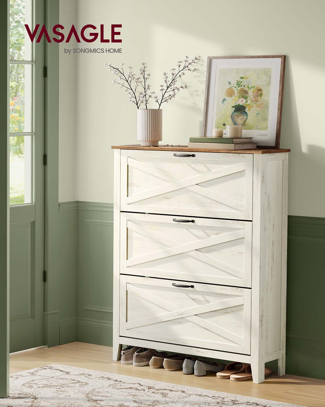 Skoskåp – 3 Ventiler – Trä – Hall eller Entré