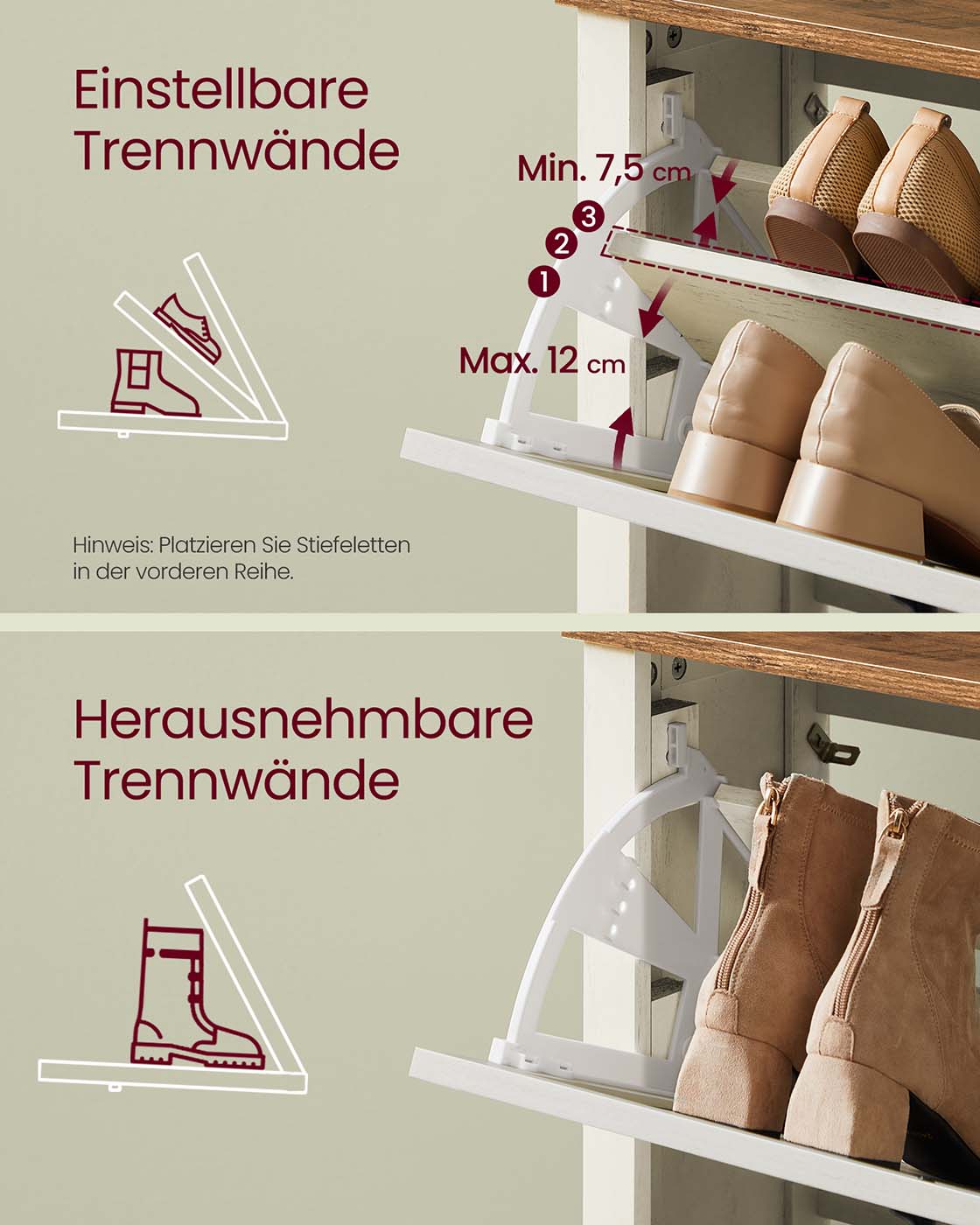 Skoskåp – 3 Ventiler – Trä – Hall eller Entré