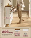 Schoenenkast - 24 x 127 x 86,8 cm - 4 deuren, schoenkantelaar, vrijstaand - vintage wit - voor 20-24 paar schoenen - max. draagkracht tafelblad 45 kg, max. draagkracht plank 10 kg
