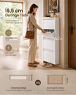 Schoenenkast – Smal – 4 Kantelbare Vakken – Staal – Magneetsluiting – Mat Wit