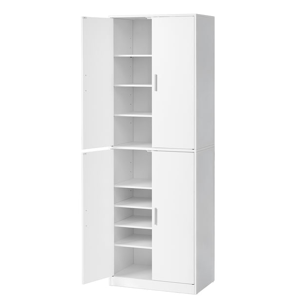 Schoenenkast - 175 cm Hoog - Verstelbare Planken - Met Deuren - Wit