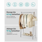 Klädställ - Stål - med silverplank