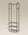 Kapstok - 181 cm - Met Schoenenrek - Scandinavische Stijl - Inktzwart-Camelbruin