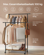 Klädställ - på hjul - Vintage Brown & Ink -zwart