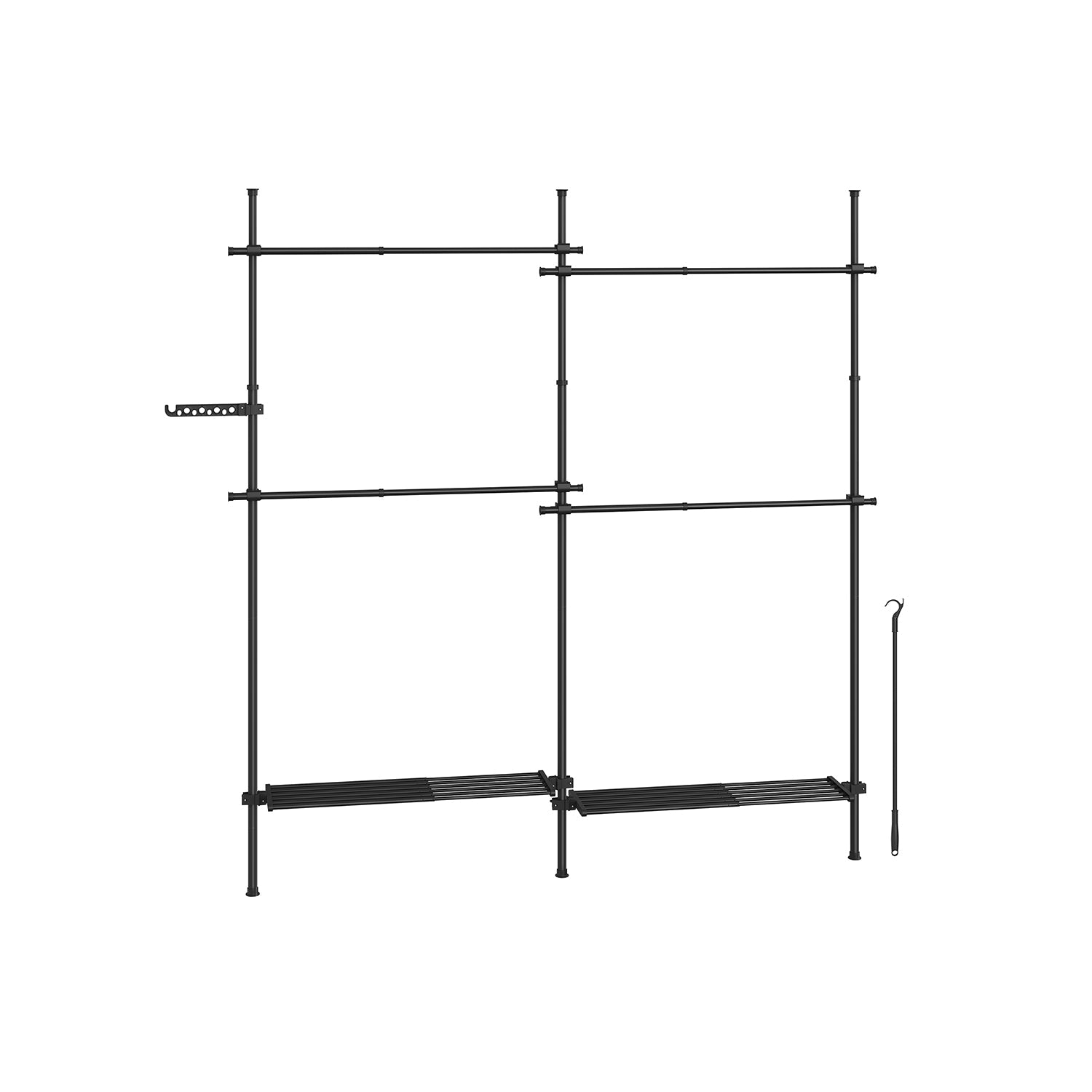 Klädställ - 33,5 × (162–238) × (208–310) cm - Matt White