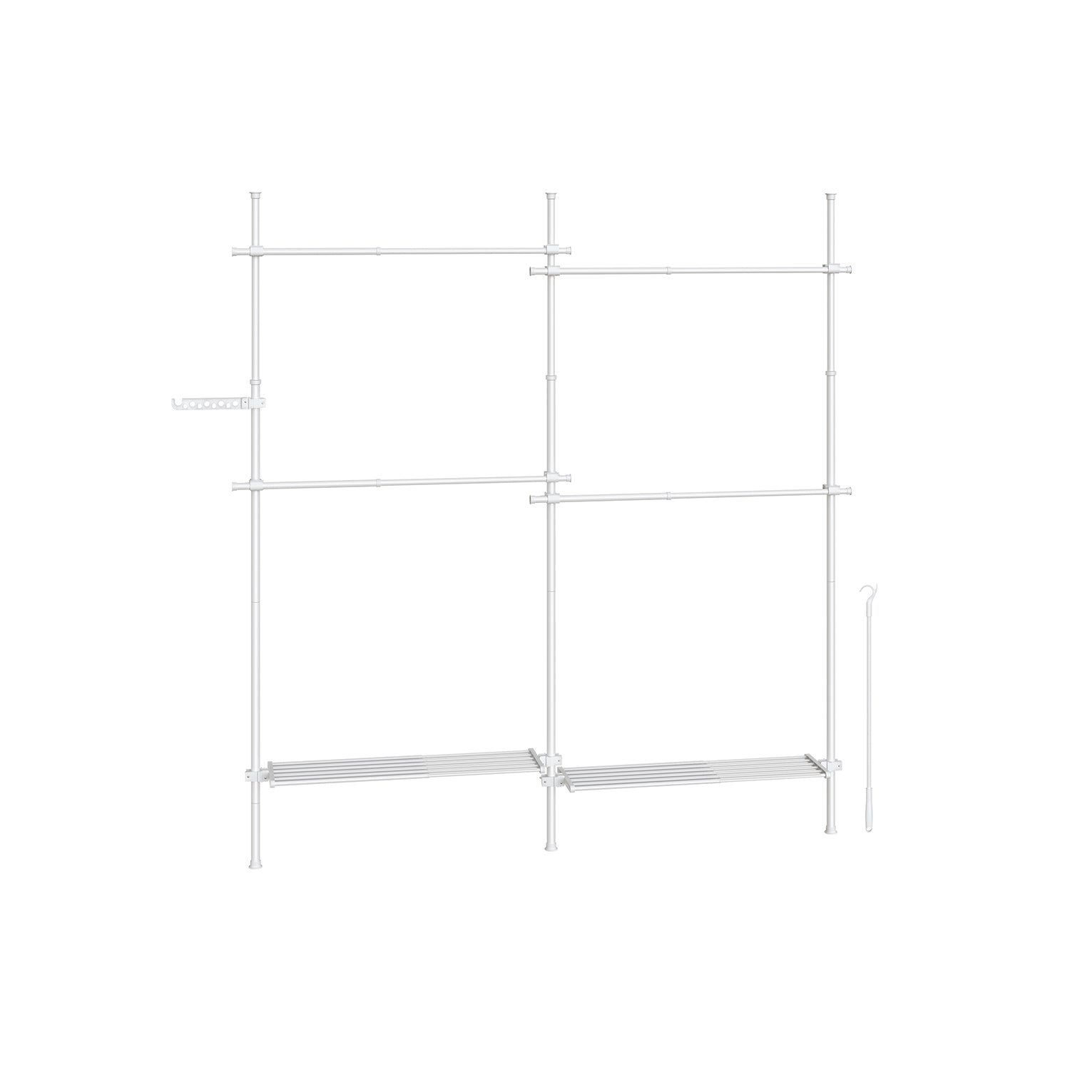Klädställ - 33,5 × (162–238) × (208–310) cm - Matt White