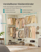 Klädställ - tak högt - 33,5 × (240–353) × (208–310) cm