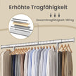 Kledingrek op Wieltjes – Uitschuifbaar 92-132 cm – Met Onderplank – Tot 180 kg – Zilver